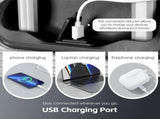 24" Digital Weighing Scale and USB Charging Port Lightweight Luggage Suitcase Silver Black V1181-FB3001-M-BK-NEW
