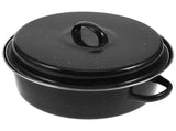 SWETRACE Iron Covered Roaster Pan With Lid Daily Use For Households 10.6X9.4X6.9In V1189-LWWAL-20260327-03769