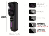 S01 White Cordless Hair Straightener Brush - 2-in-1 Curling & Straightening Tool with LED Power V888-ELOSUNG42065