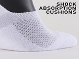 12X Rexy Cushion No Show Ankle Socks Medium Non-Slip Breathable WHITE V274-GM-RXCNOS-M12-WH_