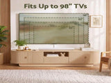 Artiss 220cm TV Unit Rounded Edge Slide Side Cabinet Door Pine FURNI-N-TV220-WD-AB