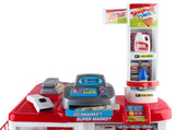 Keezi Kids Pretend Role Play Supermarket 24 Piece Playset Cash Register Trolley PLAY-MARKET-TROLLEY