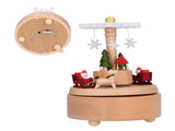 Wooden Music Box Snowflake Decor Wood Grain Texture Beautiful Sound Christmas Music Box V1294-YM0901-3115210106411