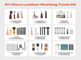 Leather Working Tools Kit, 61 PCS Leather Craft Tools with Portable Canvas Storage Bag, Engraving V952-PGGJTZFBGJB5FH3UMV0