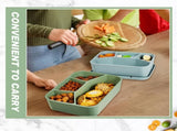 4 Pcs Silicone Bento Box Reusable Lunch Container Smooth Leak Proof Lunch Box Rectangle Bento Boxes V1259-DP01-F-123