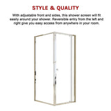 Semi Frameless Shower Screen x 195cm Side AS/NZS Glass V63-828771
