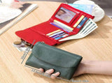 Unisex Pebble Leather, Short Genuine Leather Coin Card Holder, Women's Small Leather Bifold V1192-AZ-W-17660