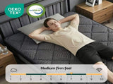 Giselle Bedding Single Mattress 25cm Pocket Spring Latex Euro Top Medium Firm Bed MATTRESS-D-NOIR-25-S