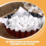 White Ceramic Baking Beans for Pie Crusts and Tarts Oven Friendly Baking Accessories V1369-AZ3-W-20786