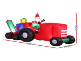 Jingle Jollys Christmas Inflatable Santa Truck 2.6M Length LED Decorations Illuminated XMAS-INF-SAN-TRUCK-9FT