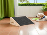 Khaki Wooden Dog Ramp for Indoor Use Nonslip Senior Pet Friendly Steps V1366-AZ2-W-21411