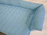 Cooling Summer Pet Mat with Bolster Soft Raised Edges Breathable Ice Silk Fabric Rectangular Bed for V1341-ZY-VPJ7R7KM-BLUE-7070CM