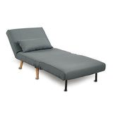 Sarantino Adjustable Chair Single Sofa Bed Faux Linen - Dark Grey SOFA-M13-LNN-DGY
