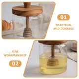 Clear Glass Honey Jar, Small and Portable, with Lid and Dipper for Easy Dispensing V1192-AZ-W-22609