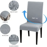 6 Pack Washable High Back Dining Chair Covers, Stretch Slipcovers for Kitchen and Dining Room V1189-LC-HW-00370