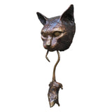 Cat and Mouse Wall Hangings Decor Cat Wall Mounted Sculpture Door Knocker Resin Statue Decoration V1369-AZ3-W-03109