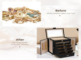 CARLA HOME 6-Layer Large Jewelry Box for Women with Drawers, Mirror, Lock, Necklace Hooks & Side LSB-36225
