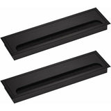 2 Pcs Rectangular Cable Cover for Recessed Installation on Desk Black, Cable Cover Cable Grommet V1237-MS-626-075