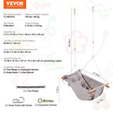 VEVOR Canvas Hammock Swing, 3 Modes Baby Swing Indoor and Outdoor with 5-Point Harness, and Tree V952-FBDCQQZYFBZYMBCRWV0