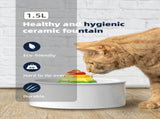 YES4PETS Ceramic Electric Pet Water Fountain Dog Cat Water Feeder Bowl Dispenser V278-PWC-105C