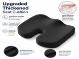 Black Memory Foam Seat Cushion - 45 x 36 x 7 cm Milk Silk Removable Cover, Portable Chair Pad for V888-ELOSUNG56048-1
