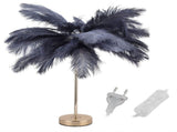 G4 Ostrich Feather Table Lamp Night Light Bedside Light Decoration Lamp for Bedroom Wedding RoomGray V1294-YM0901-3119210093312