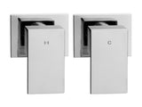 Cefito 8'' Rain Shower Head Wall Arm Square High Pressure Twins Tap Chrome SHOWER-A3-SQ-8-SI-TAP