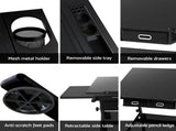 Artiss Drawing Desk Stool Set Drafting Table Adjustable Angle Tilt Drawers Black DRAW-DESK-ST19-BK