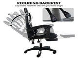 Sarantino Cueva Reclining High Back Office Gaming Chair with Retractable Footrest Office Comput CHR-ASA-CUE-BKWH
