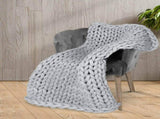 Dreamz Knitted Weighted Blanket Chunky Grey Kids BLANKETW03-KIDS-GY