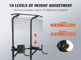 Power Tower with Bench, 10-Level Height Adjustable Pull Up Bar Stand Dip Station & Detachable Bench, V952-DGNYTXSJDZDK4EQYXV0