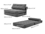 Levede Convertible Sofa Bed Foldable Single Sleeper Bed Compact Living Room Grey SOFABED1012-GY-AU