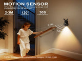 Adorable bunny-shaped motion sensor wall light with magnetic mounting, flicker-free LED, and three V1341-ZY-LBKH5RCF-YELLOW-2PCS
