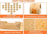Bread Bag - Kraft paper with transparent window - 23.5*12*5 cm Small baking bag - Suitable for V1188-ZXY-117-0054