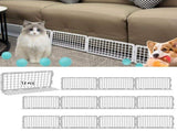 12 PCS Under Couch Blocker for Bed Furniture, Adjustable Plastic Under Bed Blocker for Dogs Pets V1107-102-01755-BLK-12PCS