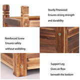 Small Raised Garden Bed 30x30x33/38cm Wooden Planter Box V178-66980