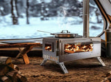 Stainless Steel Wood Burner Stove for Camping w/ Chimney & Bag V178-66979