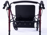 EQUIPMED 4 Wheel Lightweight Rollator Walker, Aluminium Frame, Seat, Carry Bag, for Seniors, Red V219-HELWLKEQ95RB