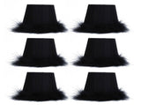 6Pcs Cloth Pendant Lamp Shade with Feather Edge Chandelier Lampshade Light Decoration Accessories V1294-YM0718-3119200176411