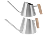 Watering Can with Long Spout Rustproof Stainless Steel Watering Pot with Wooden Handle for Garden V1294-YM0703-3111230098013