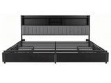 Artiss King Bed Frame with Storage, 4 Drawers and Charging Station BFRAME-M-AXIS-K-BK-ABC