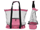 Beach Bags Mesh Cotton Oversized Storage Tote Bags for Beach Picnic Barbecue Camping Pink V1294-YM0523-3117210212411