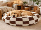 Medium Large Pet Donut Bed -90cm outer diameter, Soft Plush Round Dog Bed and Cat Bed V888-ELOSUNG54603