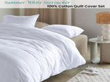 Bedding House Summer White Seersucker Cotton Quilt Cover Set King V442-HIN-QUILTCS-SUMMERSEERSUCKER-WHITE-KI
