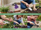 10 Pcs Garden Tool Set with Floral Print Ergonomic Handles, Includes Spray Bottle and Storage Case, V1237-ZY-917-177