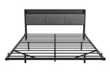 Levede Floating Bed Frame Double LED USB Power Storage Headboard Metal Base BF1085-D-DGY-AU