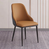 VELLUTO Dining Chair Modern upholstered Leather Kitchen Chairs with armrests Bathtub Chair Leisure V255-SE-DICH-ORANGE