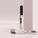 2pc Cordless Hair Straightener Brush for Women,Electric Hair Straightening Comb with Negative V1370-AZ4-05012