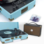 mbeat Woodstock II Sky Blue Retro Bluetooth Turntable V186-MB-TR96BLU