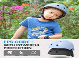 OutdoorMaster Youth & Kids Bike Helmet - Adjustable Multi-Sports Skateboard Helmet with Removable XFOM-HS001-LBLU-L